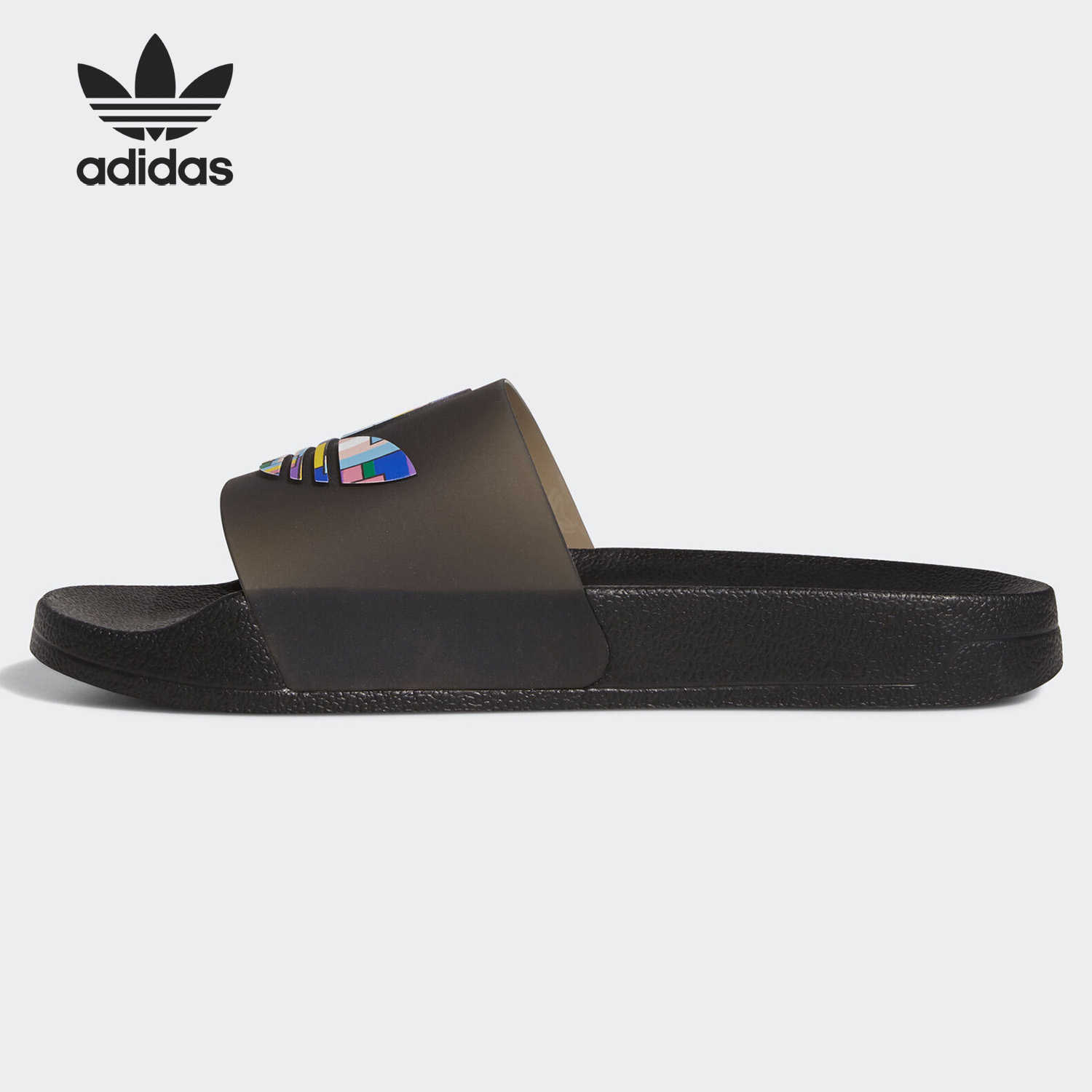 adidas/阿迪达斯正品三叶草新款男女情侣休闲彩虹运动拖鞋 fy9017