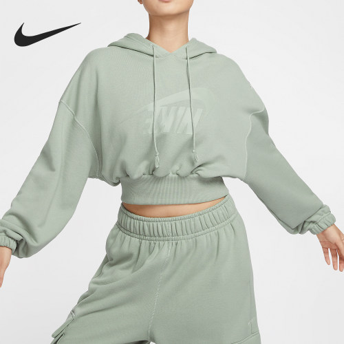 Nike/耐克正品2024新款女士短款运动卫衣套头衫FV7778-370