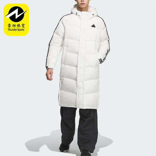阿迪达斯男女保暖侧开排扣羽绒服