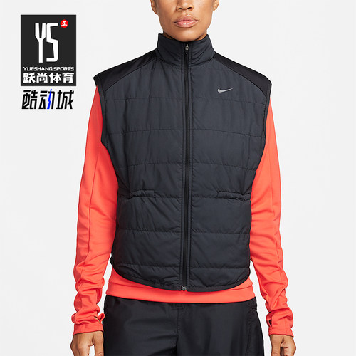 Nike/耐克正品女士休闲Logo印花拉链运动棉马甲FB7537-010