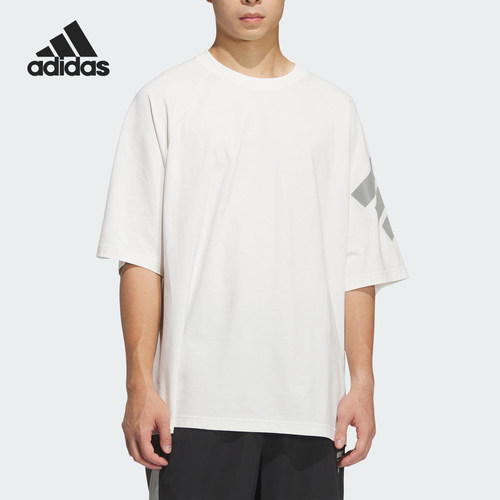 Adidas/阿迪达斯正品2025夏季款男士宽松日常运动短袖KH1487