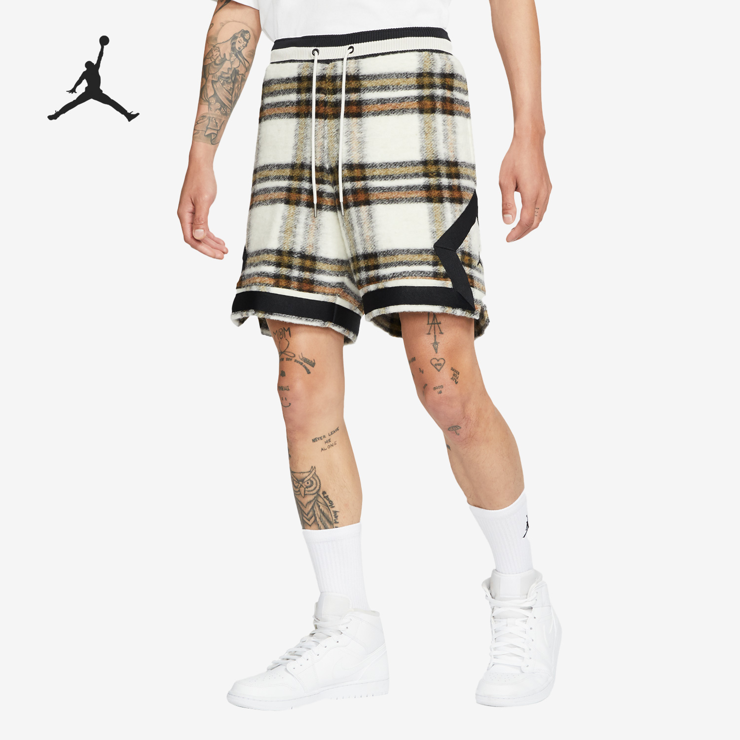 Nike/耐克正品Jordan男子时尚格纹羊毛运动短裤DC3250-104