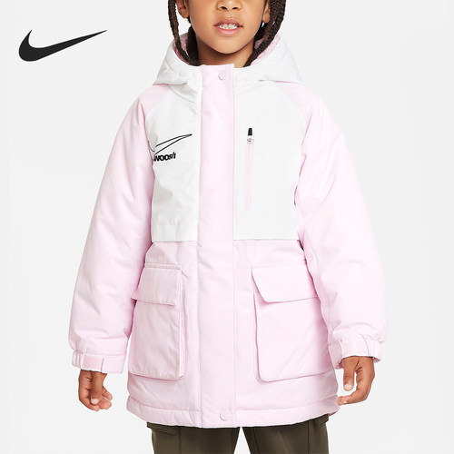 Nike/耐克正品冬季新款小童运动休闲保暖拼接棉服FV2731-663