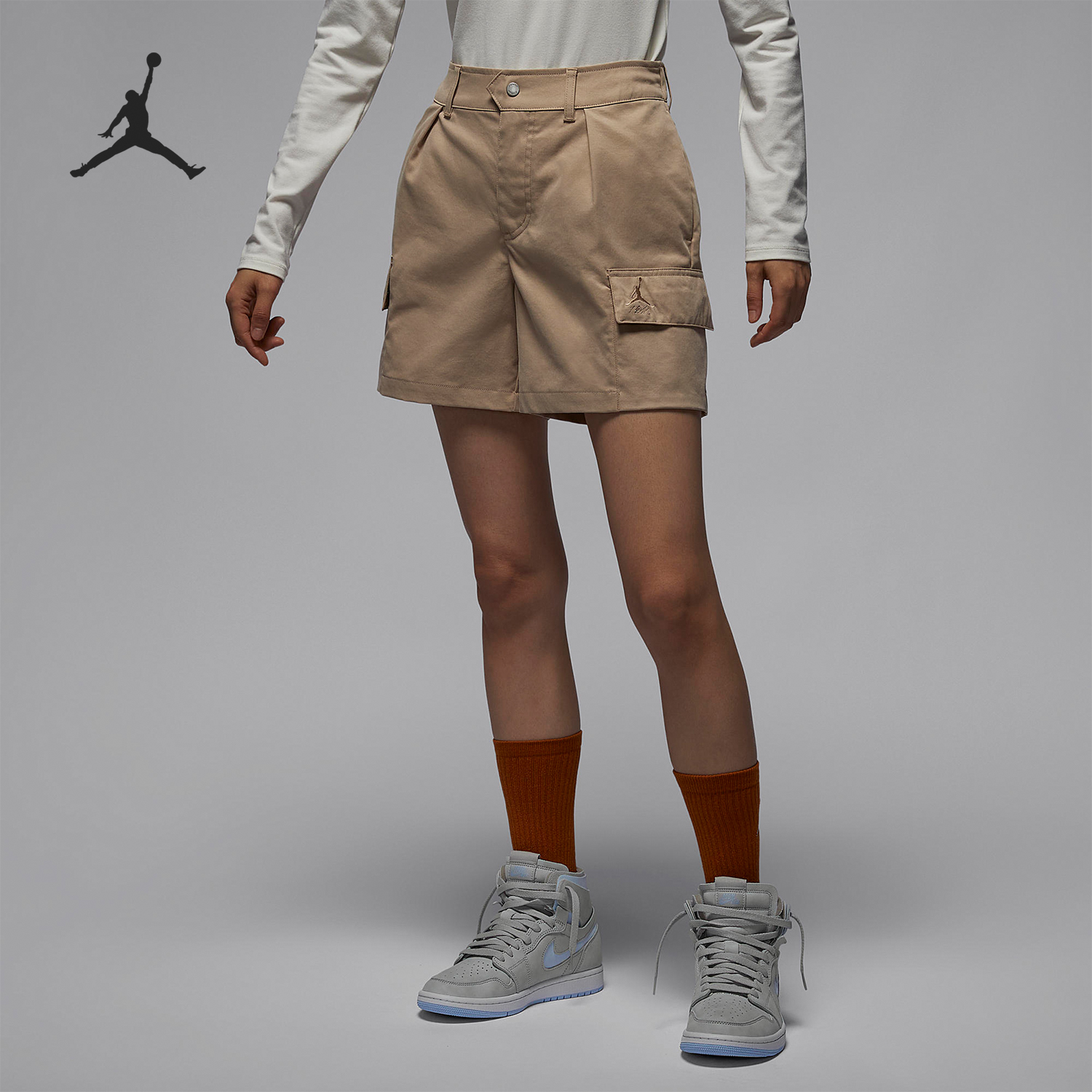 Nike/耐克正品JORDAN女士训练运动梭织工装短裤FN5682-244