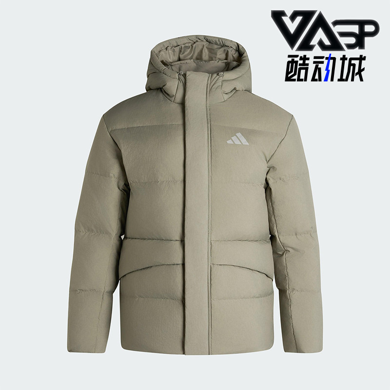 Adidas/阿迪达斯正品2025LINEAR男士运动保暖连帽羽绒服KR0937