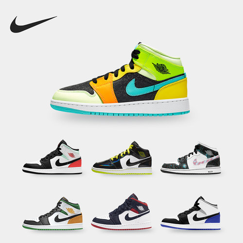 Nike/耐克正品Air Jordan 1 Mid AJ1大童篮球鞋 BQ6931-003