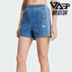三叶草女士透气运动三条纹牛仔短裤 Adidas 阿迪达斯正品 JD2562