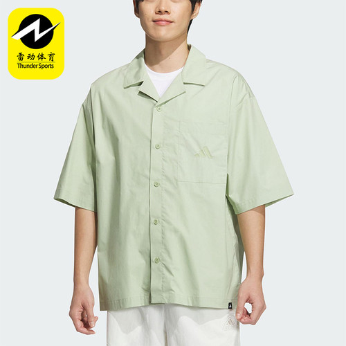 Adidas/阿迪达斯正品夏季男士宽松运动休闲经典翻领衬衫JL6056