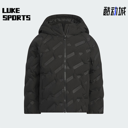 Adidas/阿迪达斯正品轻运动系列新款儿童经典黑色羽绒夹克KB5122