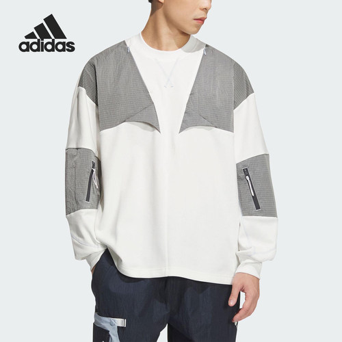 Adidas/阿迪达斯官方正品FUSTL KU LS T男女拼接时尚长袖JM8634