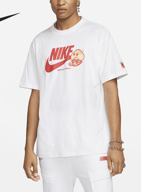 Nike/耐克正品2023春季新款男子圆领印花休闲短袖FB9804-100