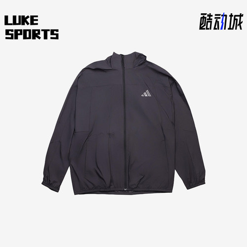 Adidas/阿迪达斯正品2025男士连帽运动训练薄款透气外套KC6009