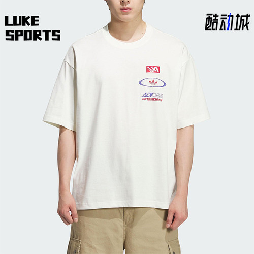 Adidas/阿迪达斯正品三叶草男士运动平纹针织赛车耐穿短袖KH1198