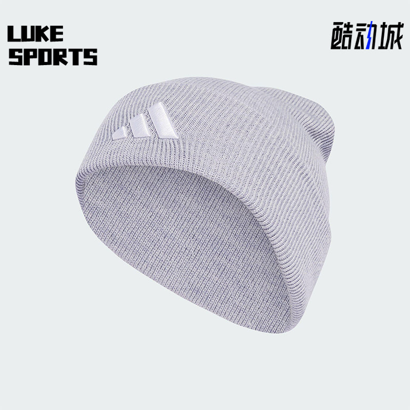 Adidas/阿迪达斯正品NEW LOG BEA CUF男女经典保暖针织帽JX5746