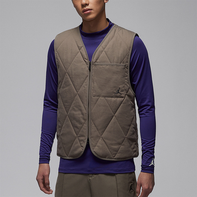 Nike/耐克正品JORDAN男士休闲V领保暖刺绣运动棉马甲HQ8680-040