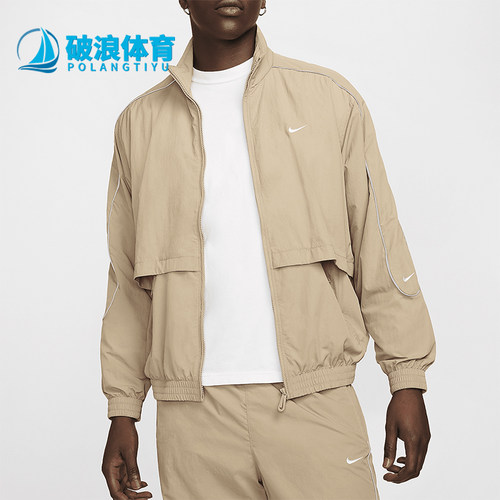 耐克男士立领运动刺绣外套