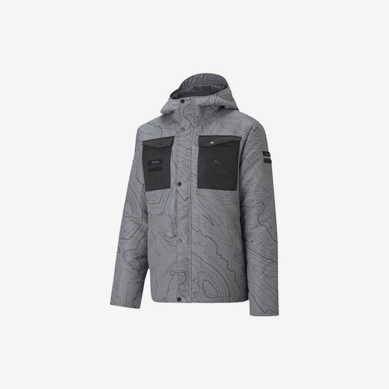 Puma/彪马正品男士冬季运动休闲拼色连帽棉服外套598118-03