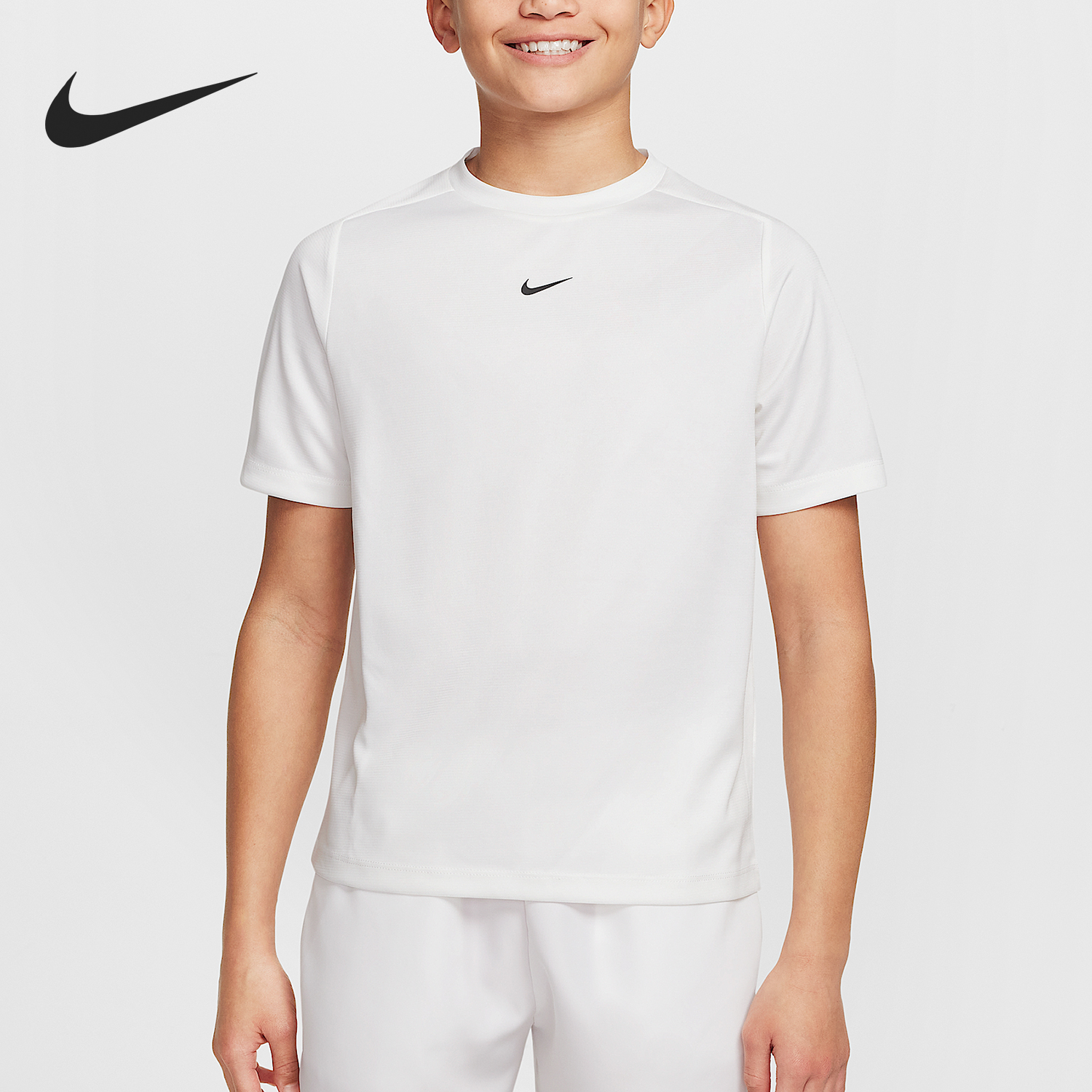 Nike/耐克正品Multi Dri-FIT大童简约针织透气短袖HJ3771-100