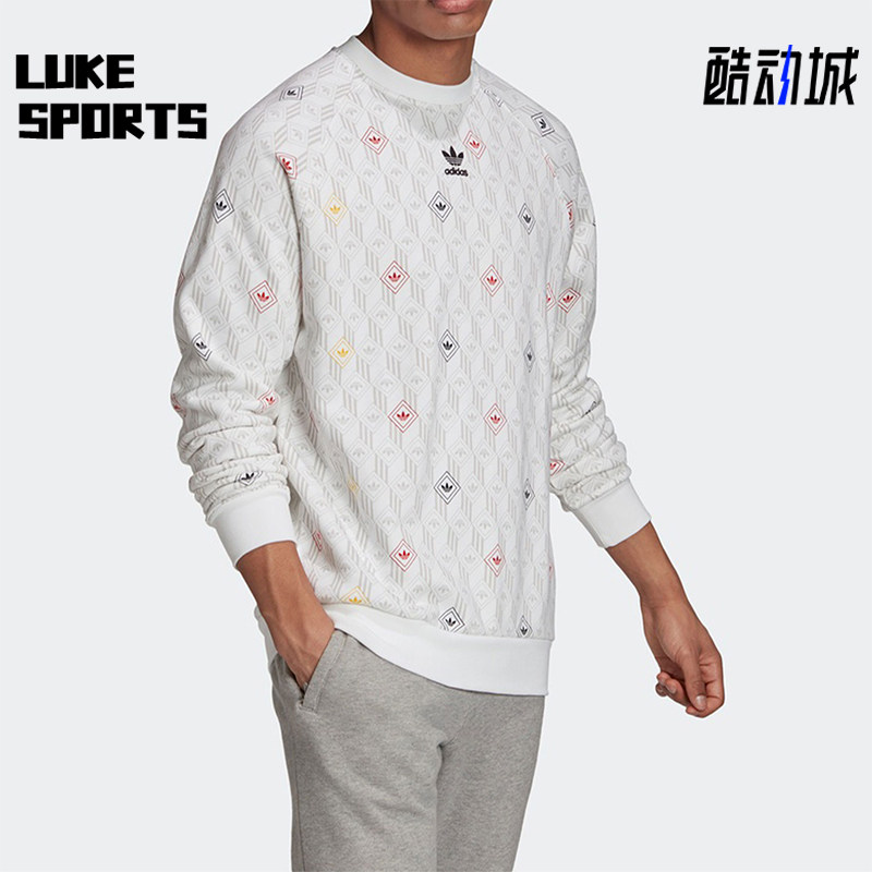 Adidas/阿迪达斯正品男士Logo印花休闲运动圆领卫衣GD5843