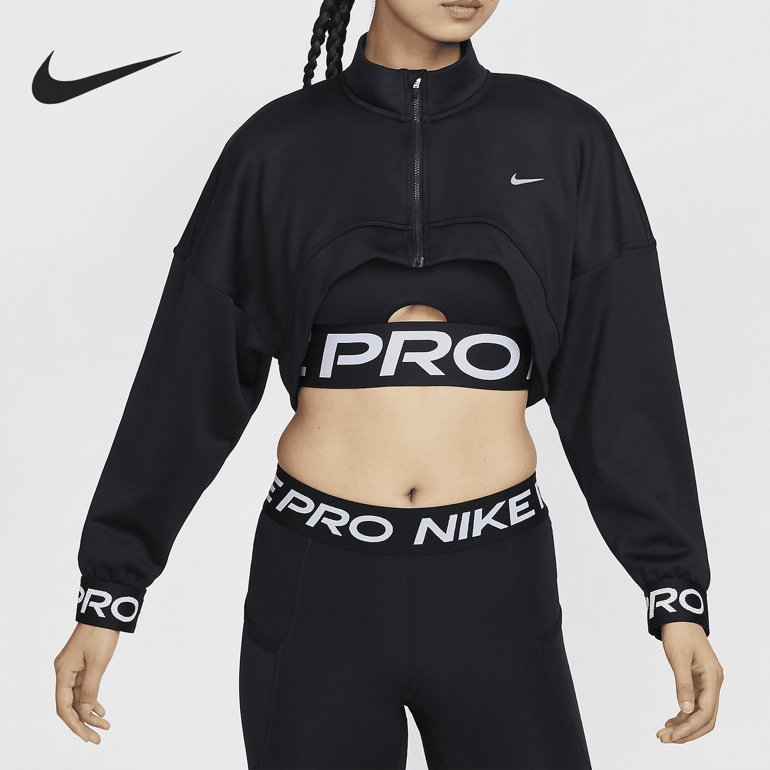 Nike/耐克正品冬季新款女士加绒时尚训练短款外套FV8098-010,运动服/休闲服装,运动茄克/外套,淘宝优惠券,粉丝福利购,淘宝优惠卷