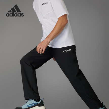 Adidas/阿迪达斯官方正品2025男士运动梭织直筒登山长裤JF3709