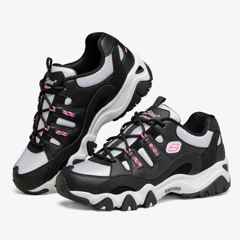 Skechers夏季新款情侣鞋女子厚底户外老爹鞋休闲运动鞋