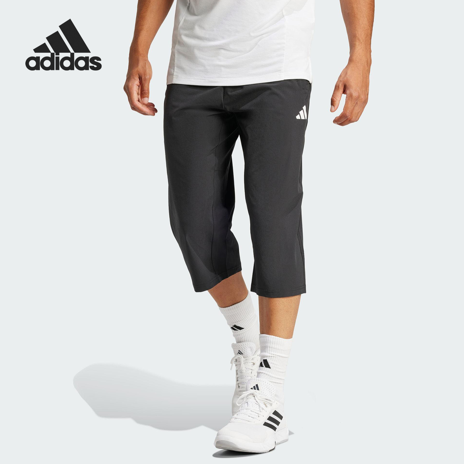 Adidas/阿迪达斯官方正品夏季新款男士跑步健身训练七分裤JG1245