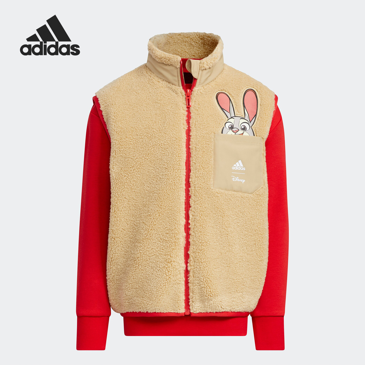 Adidas/阿迪达斯正品冬季新款小童二合一运动马甲卫衣IB7752