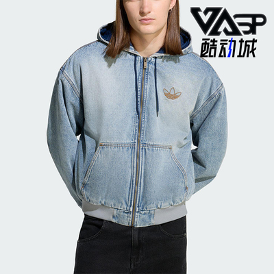 Adidas/阿迪达斯正品三叶草男士休闲保暖牛仔宽松运动棉服KE0131