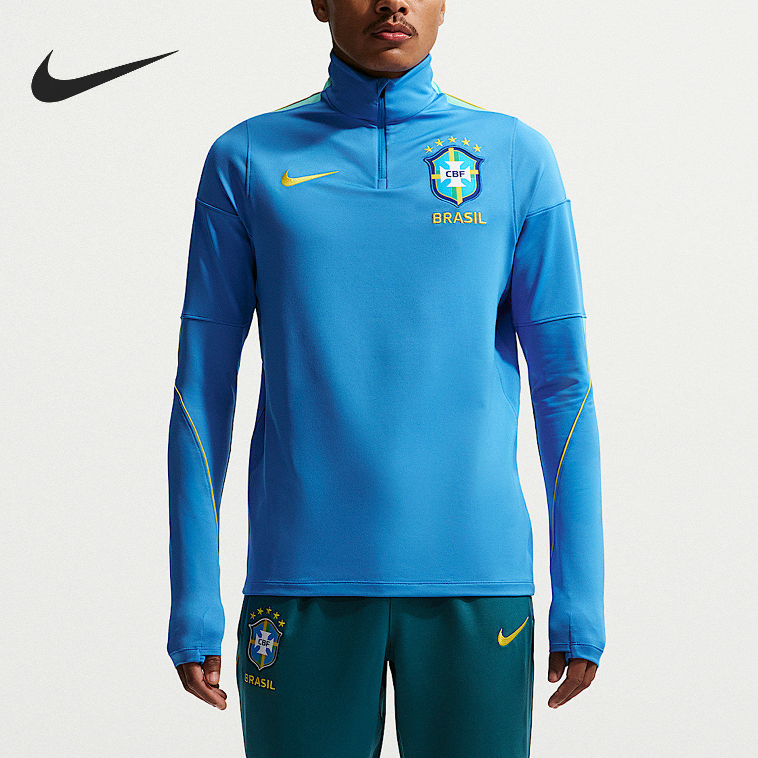 Nike/耐克正品 Dri-FIT男士足球训练复古长袖T恤IB4988-435
