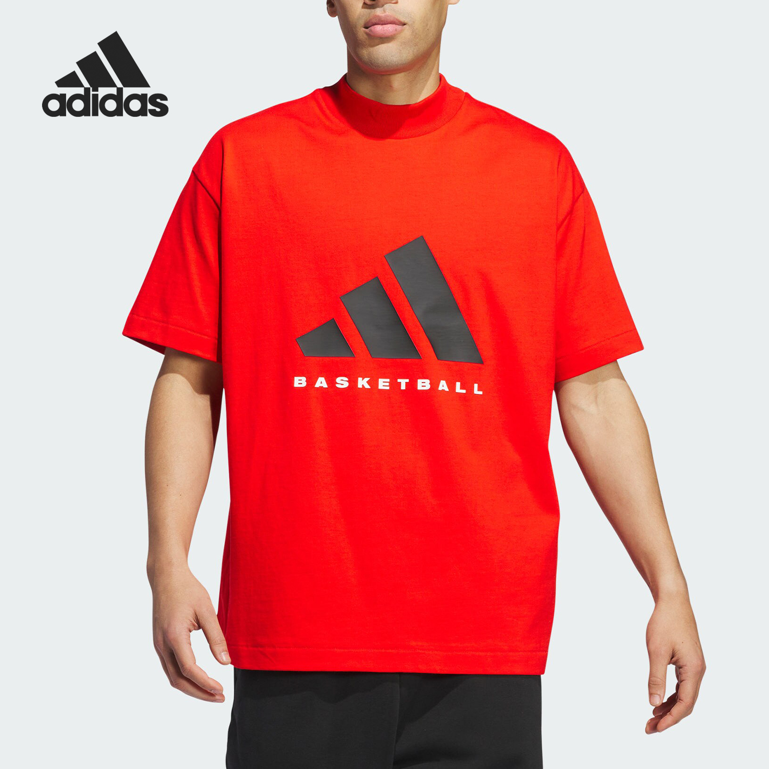 Adidas/阿迪达斯官方正品新款男女透气篮球宽松训练短袖JE3763