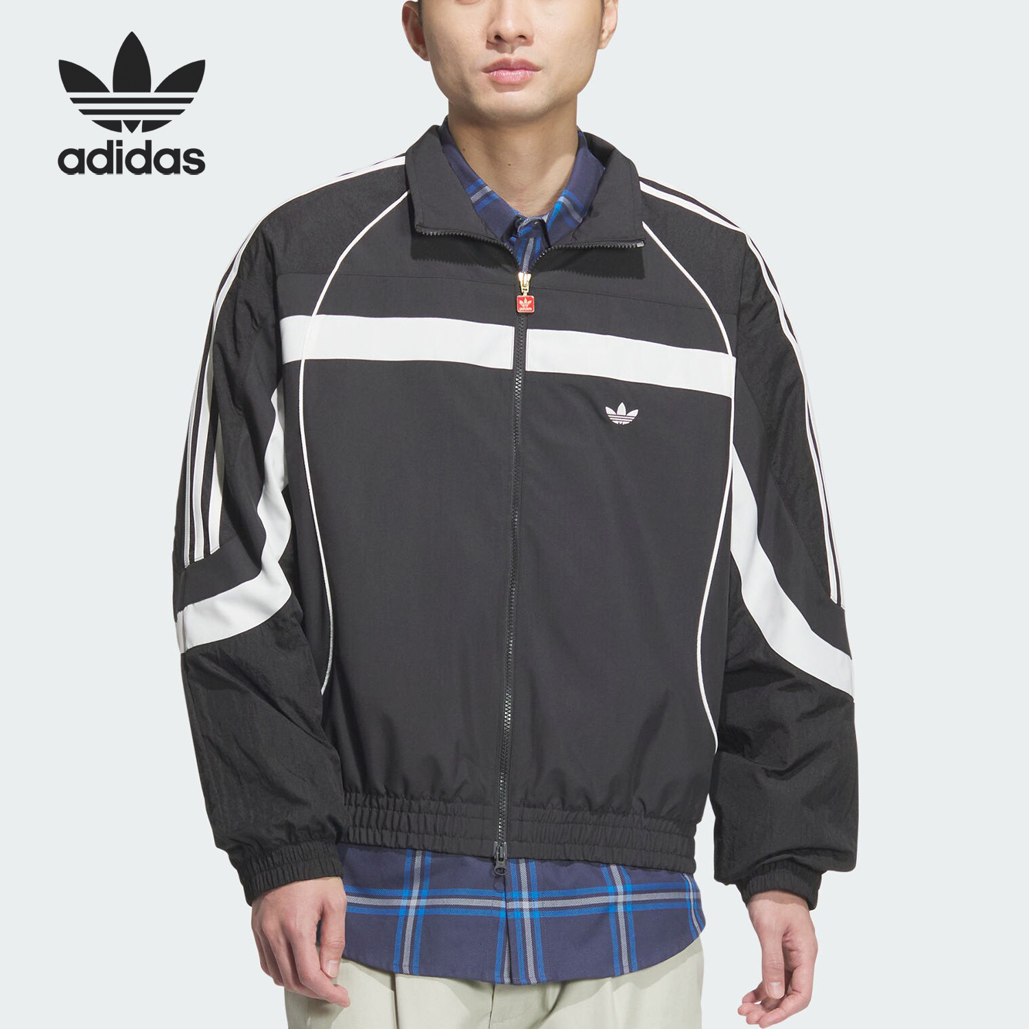 Adidas/阿迪达斯官方正品三叶草男士立领加绒保暖夹克外套JN3796