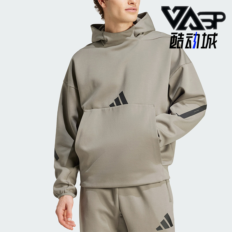 阿迪达斯男士连帽宽松保暖卫衣