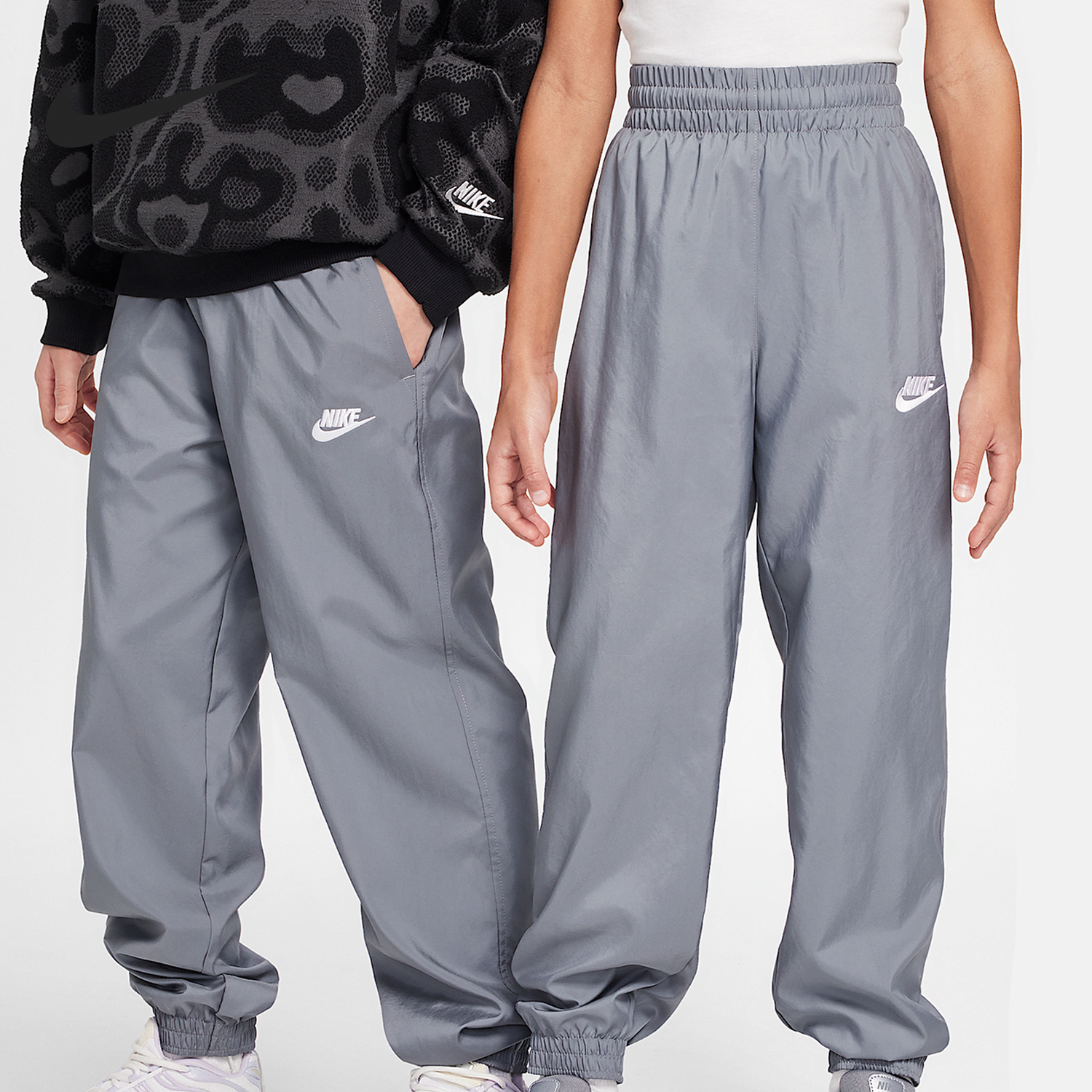 Nike/耐克正品2025新款大童经典梭织透气束脚运动长裤HF8141-084