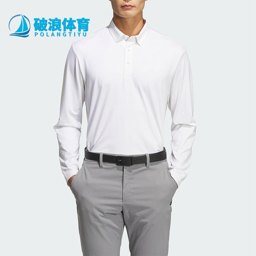 Adidas/阿迪达斯正品2025男士透气套头翻领运动长袖POLO衫JM7115