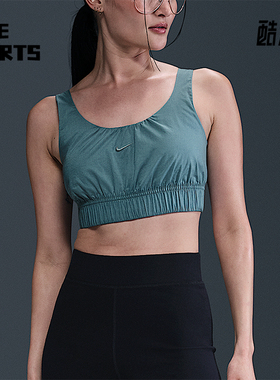 Nike/耐克正品2025女士耐穿透气刺绣修身短款运动背心HM6974-006