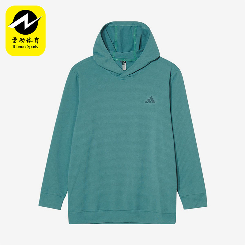Adidas/阿迪达斯正品新款男绿色高尔夫经典简约连帽卫衣JX4192