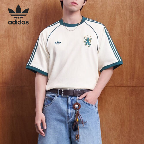 Adidas/阿迪达斯官方正品三叶草男士针织休闲宽松亲肤T恤KY2196