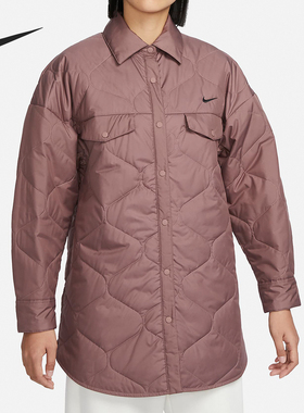 Nike/耐克正品2024新款女士休闲保暖运动翻领棉服FB8733-208