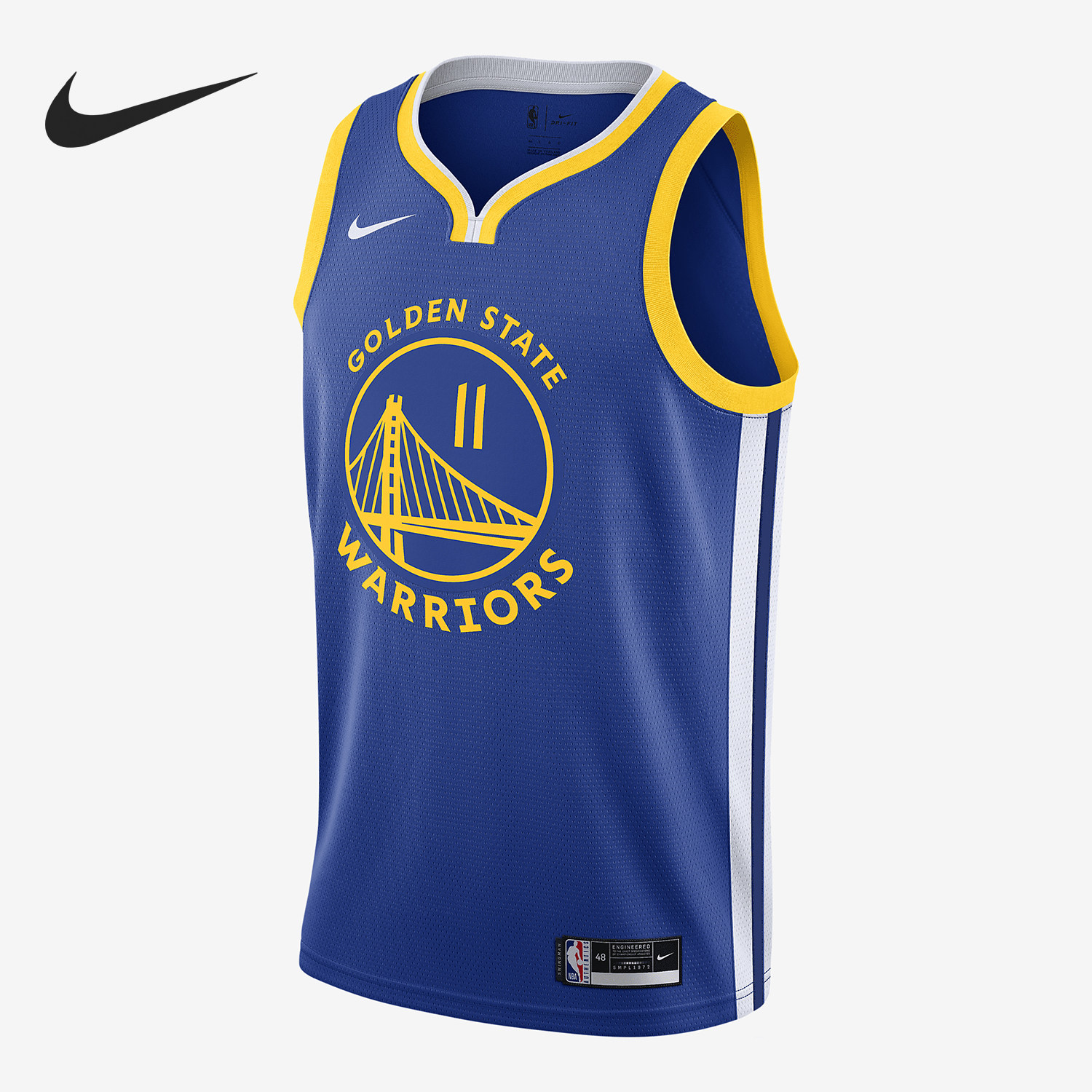 Nike耐克正品男训练勇士队库里无袖透气速干运动球衣CW3665-499
