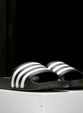 Adidas/阿迪达斯正品三叶草拖鞋男女夏季运动鞋透气一字拖FU9884