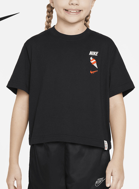 Nike/耐克正品Sportswear大童夏季女孩印花短袖T恤FV5495-010