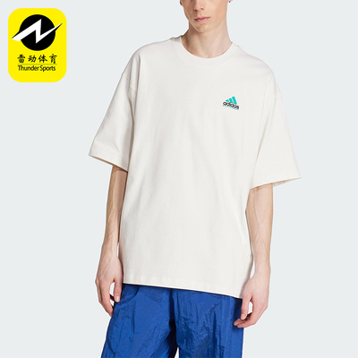 Adidas/阿迪达斯正品三叶草男士休闲亲肤时尚印花宽松T恤JN4844