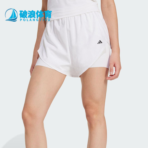 Adidas/阿迪达斯正品2025夏季款女士高腰经典运动训练短裤KB3141