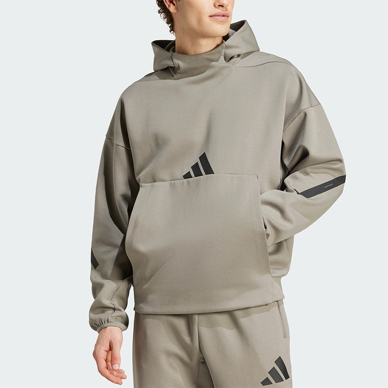 阿迪达斯男士连帽宽松保暖卫衣