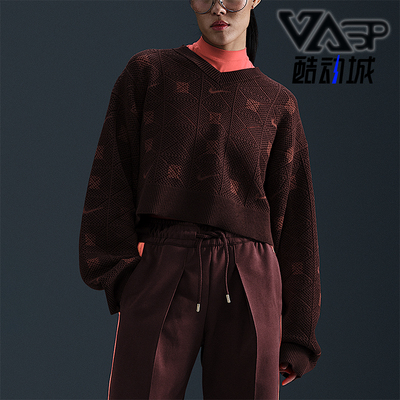 Nike/耐克正品2025秋季款女士休闲针织耐穿V领套头衫FV7802-652