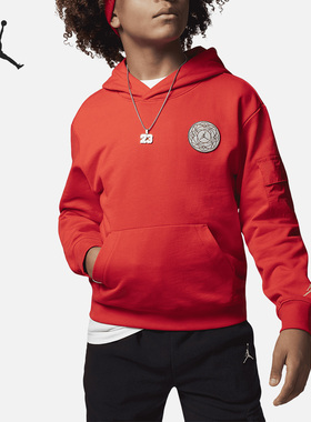 Nike/耐克正品Air Jordan大童休闲简约连帽卫衣FJ9648-600