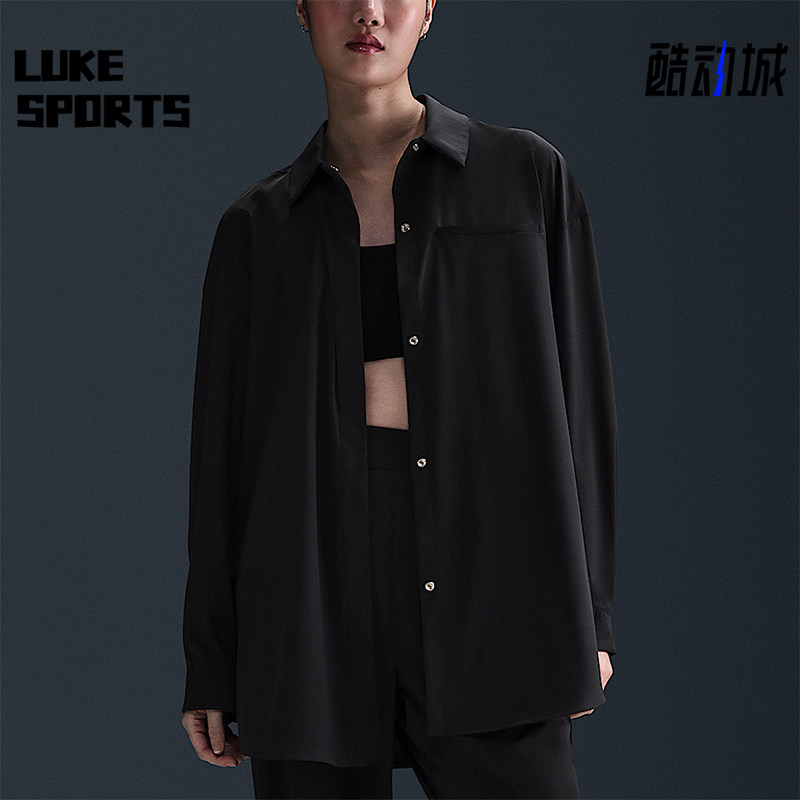 Nike/耐克正品2025秋季款女士休闲运动翻领长袖衬衫HM8385-010