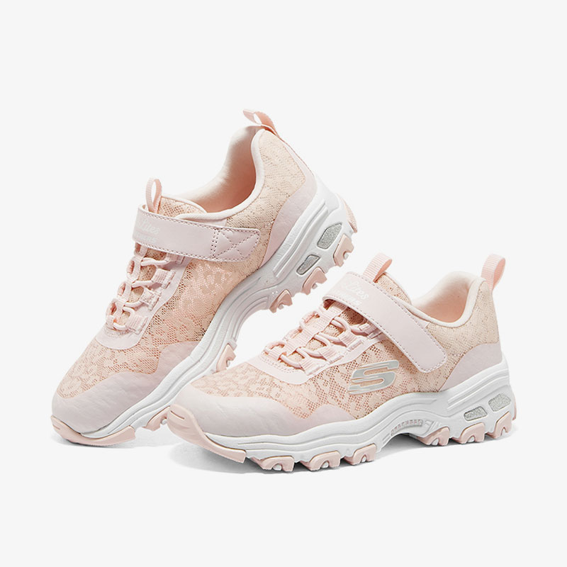 Skechers/斯凯奇正品镂空蕾丝透气轻薄女童休闲运动老爹鞋