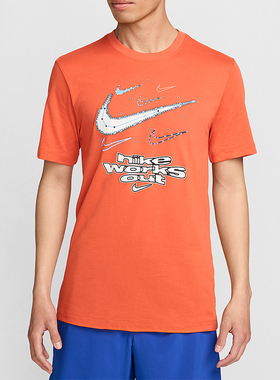 Nike/耐克正品2025男士套头透气运动耐穿印花休闲短袖FV8373-809